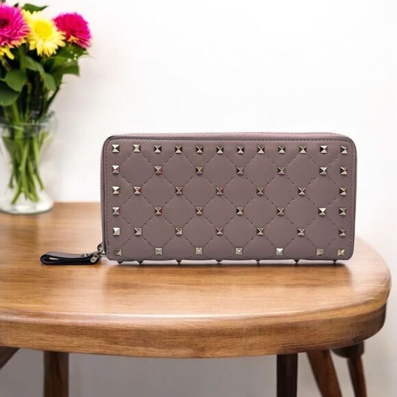 Valentino Rockstud Zip Around Wallet - Picture 1 of 10